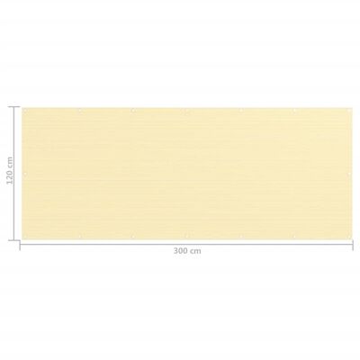 vidaXL Paravento da Balcone Beige 120x300 cm in HDPE