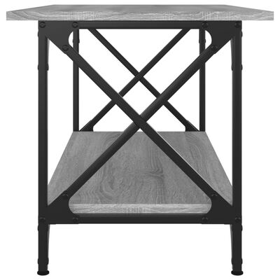 vidaXL Tavolino Grigio Sonoma 80x45x45cm in Legno Multistrato e Ferro