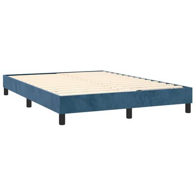 vidaXL Giroletto senza Materasso Blu Scuro 140x190 cm in Velluto