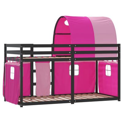 vidaXL Letto a Castello senza Materasso Rosa 90x200 cm Legno di Pino