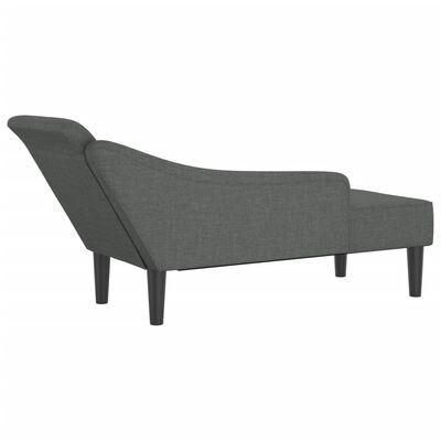 vidaXL Chaise Longue con Cuscini Grigio Scuro in Tessuto