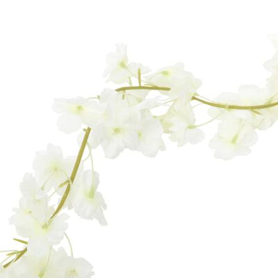 vidaXL Ghirlande Fiori Artificiali Natale 6 pz Bianco 180 cm