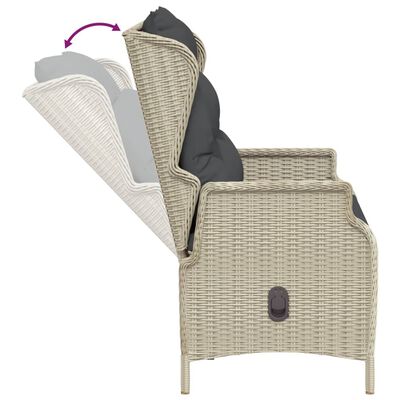 vidaXL Panca da Giardino 2 Posti con Cuscini Polyrattan Grigio Chiaro