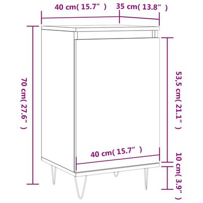 vidaXL Credenze 2 pz Grigio Cemento 40x35x70 cm in Legno Multistrato