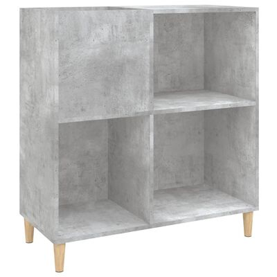 vidaXL Mobile Porta Dischi Grigio Cemento 84,5x38x89 Legno Multistrato