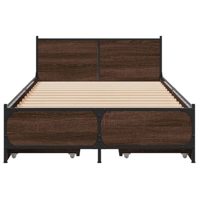 vidaXL Giroletto Cassetti Rovere Marrone 100x200 cm Legno Multistrato