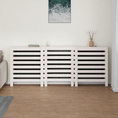 vidaXL Copertura Termosifone Bianca 210x21x85 cm Legno Massello Pino