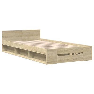 vidaXL Giroletto Cassetto Rovere Sonoma 75x190 cm Legno Multistrato