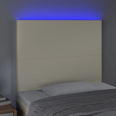 vidaXL Testiera a LED Crema 100x5x118/128 cm in Similpelle