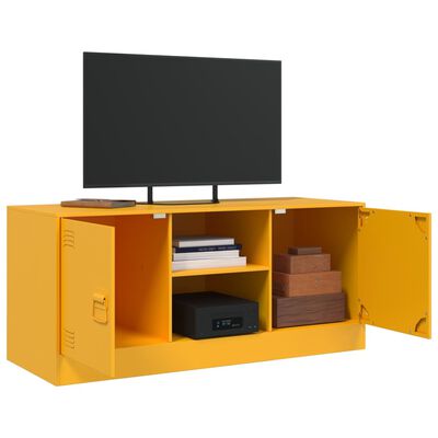 vidaXL Mobile Porta TV Giallo Senape 99x39x44 cm in Acciaio