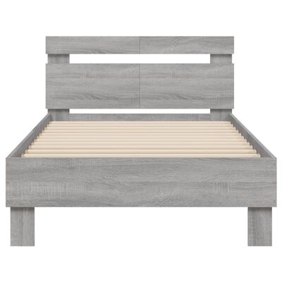 vidaXL Giroletto Testiera Grigio Sonoma 100x200 cm Legno Multistrato