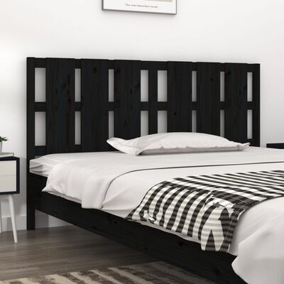 vidaXL Testiera per Letto Nera 165,5x4x100cm in Legno Massello di Pino