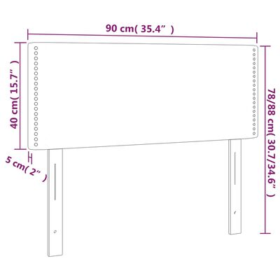 vidaXL Testiera Crema 90x5x78/88 cm in Tessuto