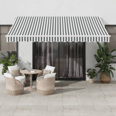 vidaXL Tenda Sole Retrattile Automatica 400x350 cm Antracite e Bianco