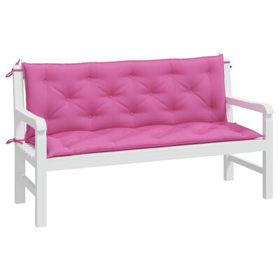 vidaXL Cuscini per Panca da Giardino 2 pz Rosa 150x50x7 cm in Tessuto