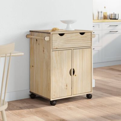 vidaXL Carrello da Cucina OTTA 59x45x80 cm in Legno Massello di Pino