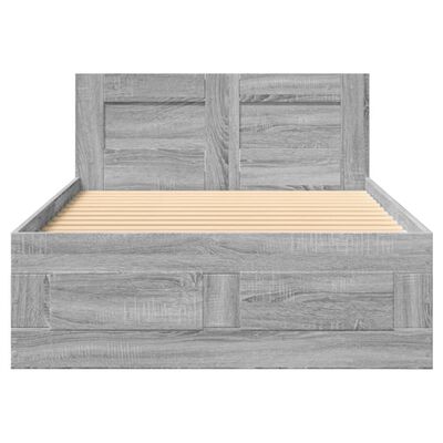 vidaXL Giroletto Testiera Grigio Sonoma 100x200 cm Legno Multistrato