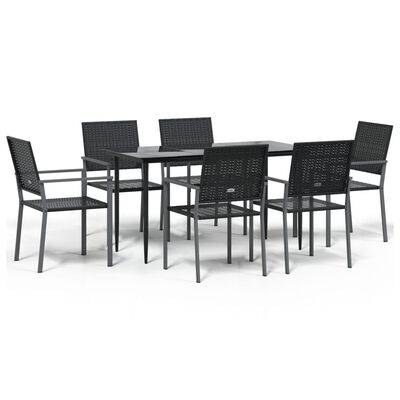 vidaXL Set da Pranzo da Giardino 7 pz in Polyrattan e Acciaio