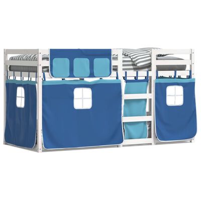 vidaXL Letto a Castello senza Materasso Blu 90x200cm Massello Pino