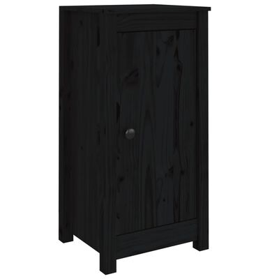 vidaXL Credenze 2 pz Nere 39x35x80 cm in Legno Massello di Pino