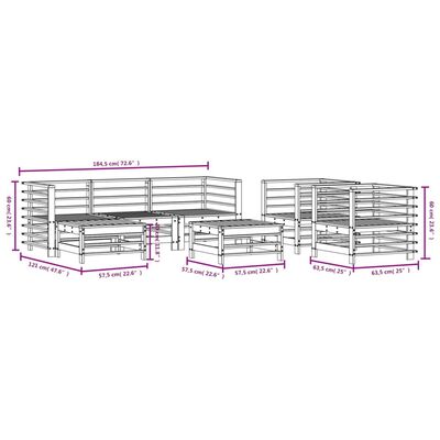 vidaXL Set Salotto da Giardino 7 pz in Legno Massello di Douglas