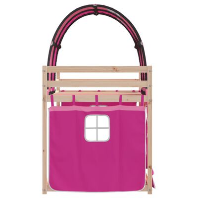 vidaXL Letto a Castello senza Materasso Rosa 90x190 cm Legno di Pino