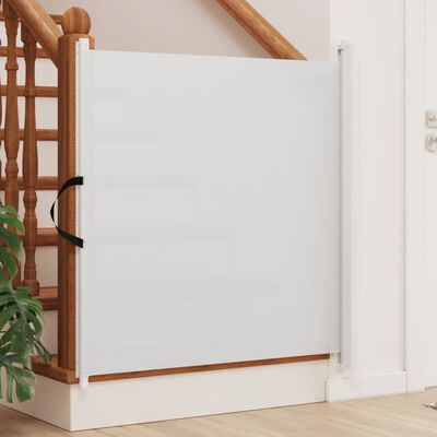 vidaXL Cancelletto Retrattile per Animali Domestici Bianco 117,5x125cm