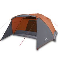 vidaXL Tenda da Campeggio con Portico 4 Persone Arancione Impermeabile