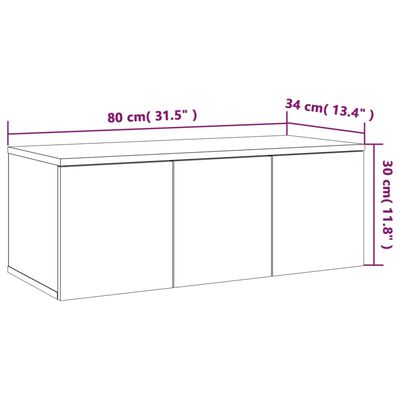 vidaXL Mobile Porta TV Grigio Sonoma 80x34x30 cm in Legno Multistrato