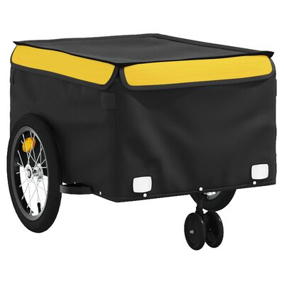 vidaXL Rimorchio da Bici Nero e Giallo 45 kg in Ferro