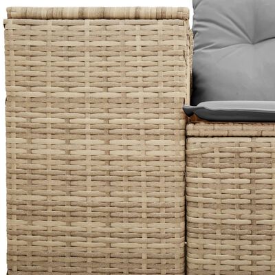 vidaXL Divano da Giardino con Cuscini a 2 Posti Beige in Polyrattan