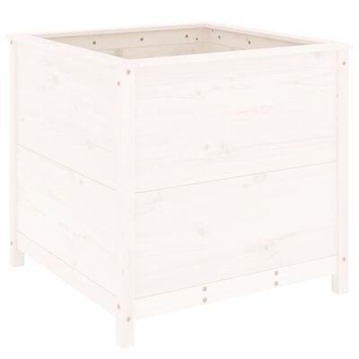 vidaXL Fioriera da Giardino Bianca 82,5x82,5x78cm Legno Massello Pino