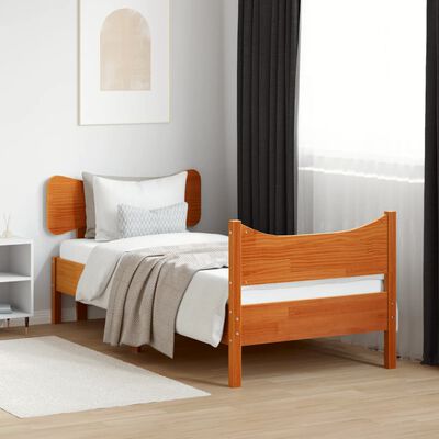 vidaXL Letto senza Materasso Marrone Cera 75x190 cm in Legno di Pino