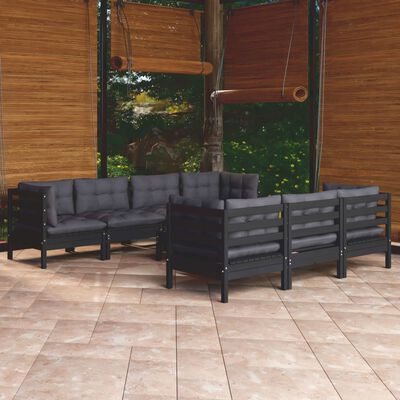 vidaXL Set Salotto da Giardino con Cuscini 8 pz Legno Massello di Pino