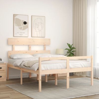 vidaXL Letto per Anziani con Testiera 120x200 cm in Legno Massello