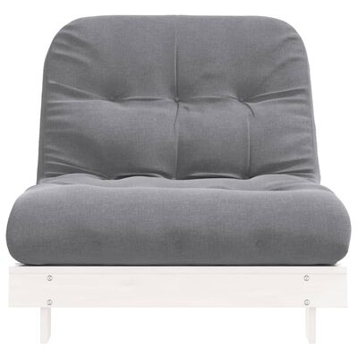 vidaXL Divano Letto Futon con Materasso Bianco 80x206x11cm Legno Pino