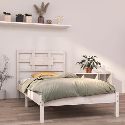 vidaXL Giroletto Bianco in Legno Massello 90x200 cm