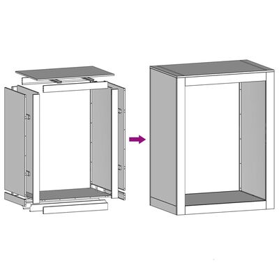 vidaXL Rastrelliera per Legna da Ardere 60x40x80 cm in Acciaio Inox