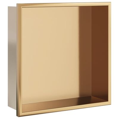 vidaXL Nicchia per Doccia Oro Spazzolato 32x32x9cm in Acciaio Inox