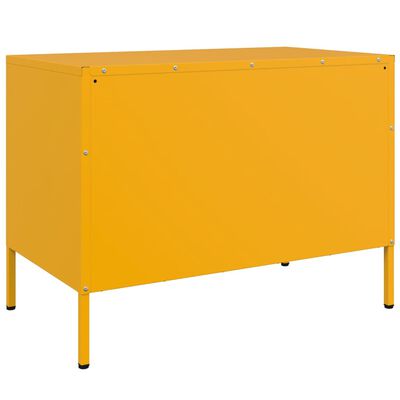 vidaXL Mobile TV Giallo Senape 68x39x50,5 cm in Acciaio