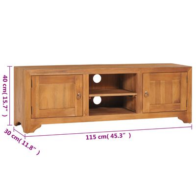 vidaXL Mobile TV 115x30x40 cm in Legno Massello di Teak