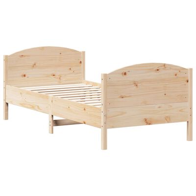 vidaXL Letto senza Materasso 75x190 cm in Legno Massello Pino