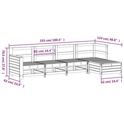 vidaXL Set Divani da Giardino 5 pz in Legno Impregnato di Pino