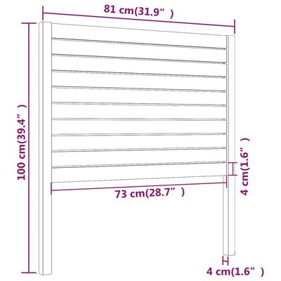 vidaXL Testiera per Letto Nera 81x4x100 cm in Legno Massello di Pino