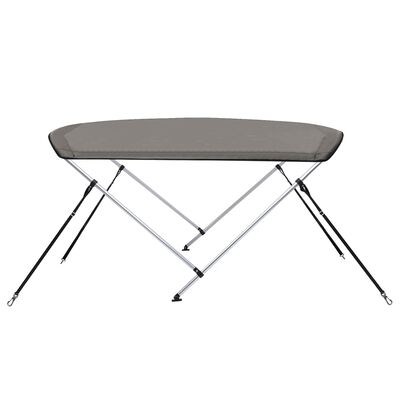 vidaXL Bimini di Prua con Tendalino 2 Archi Grigio 180x130x110 cm