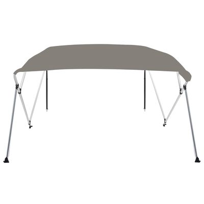 vidaXL Bimini di Prua con Tendalino 4 Archi Grigio 243x180x137 cm