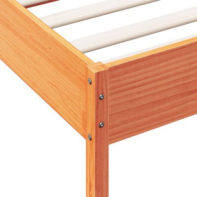 vidaXL Giroletto senza Materasso Marrone Cera 100x200 cm Legno di Pino