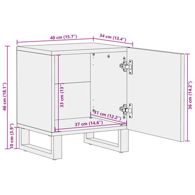 vidaXL Comodini 2pz 40x34x46 cm in Legno Massello di Recupero