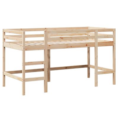 vidaXL Letto Soppalco con Scala e Tetto 80x200 cm Legno Massello Pino