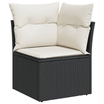 vidaXL Set Divani da Giardino 14pz con Cuscini in Polyrattan Nero